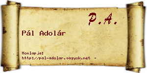 Pál Adolár névjegykártya